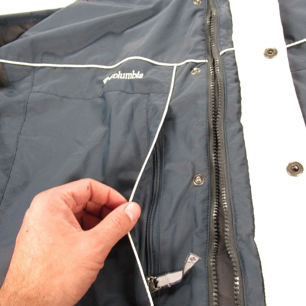 Columbia Jacket Mens XL Blue Interchange Wind Rain Outdoor Hiking 3in1 SHELL